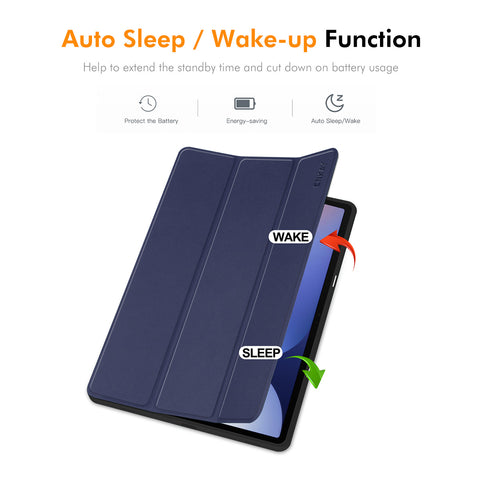 ENKAY HAT PRINCE For Samsung Galaxy Tab S9 Ultra / Galaxy Tab S10 Ultra  Tri-Fold Stand Tablet Case PU Leather+TPU Smart Cover with Pencil Holder