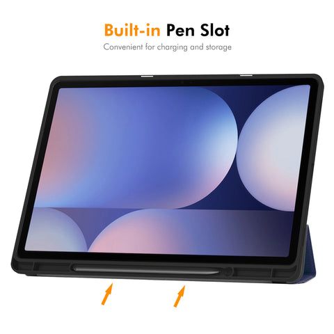 ENKAY HAT PRINCE For Samsung Galaxy Tab S9 Ultra / Galaxy Tab S10 Ultra  Tri-Fold Stand Tablet Case PU Leather+TPU Smart Cover with Pencil Holder