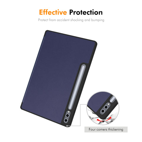 ENKAY HAT PRINCE For Samsung Galaxy Tab S9 Ultra / Galaxy Tab S10 Ultra  Tri-Fold Stand Tablet Case PU Leather+TPU Smart Cover with Pencil Holder