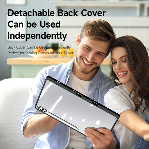DUX DUCIS For Samsung Galaxy Tab S10 Ultra / Galaxy Tab S9 Ultra / Galaxy Tab S8 Ultra Case  Magi Series Detachable Origami Stand Leather+PC+TPU Clear Back Cover