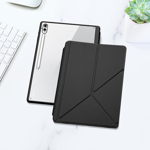 DUX DUCIS For Samsung Galaxy Tab S10 Ultra / Galaxy Tab S9 Ultra / Galaxy Tab S8 Ultra Case  Magi Series Detachable Origami Stand Leather+PC+TPU Clear Back Cover