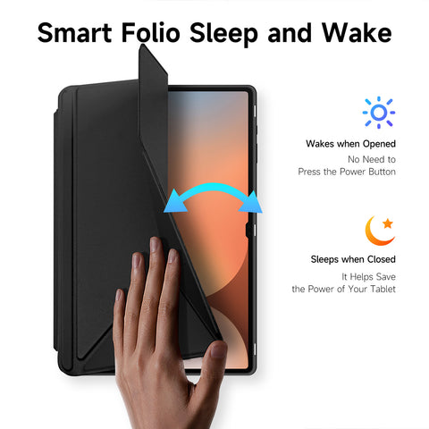 DUX DUCIS For Samsung Galaxy Tab S10 Ultra / Galaxy Tab S9 Ultra / Galaxy Tab S8 Ultra Case  Magi Series Detachable Origami Stand Leather+PC+TPU Clear Back Cover