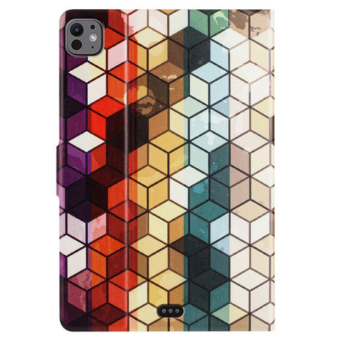 For iPad Pro 11 (2025) / 11 (2024) Case Pattern Printed Stand Litchi Texture Leather Tablet Cover with Card Slots