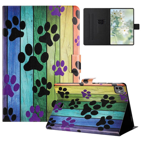 For iPad Pro 11 (2025) / 11 (2024) Case Pattern Printed Stand Litchi Texture Leather Tablet Cover with Card Slots