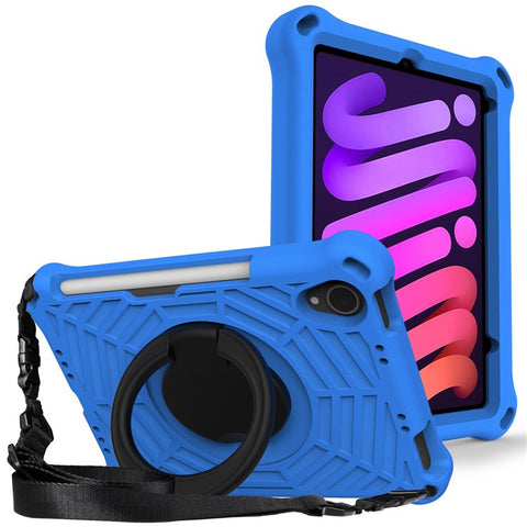 For iPad mini (2024) / mini (2021) Anti-Scratch EVA Case with Shoulder Strap Kickstand Protective Cover Shockproof Tablet Case