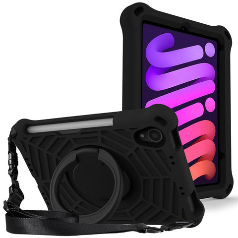 For iPad mini (2024) / mini (2021) Anti-Scratch EVA Case with Shoulder Strap Kickstand Protective Cover Shockproof Tablet Case