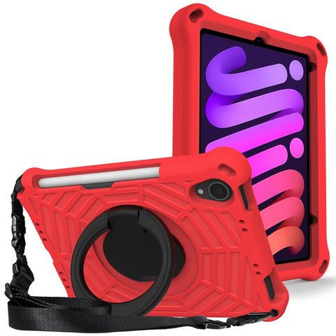 For iPad mini (2024) / mini (2021) Anti-Scratch EVA Case with Shoulder Strap Kickstand Protective Cover Shockproof Tablet Case