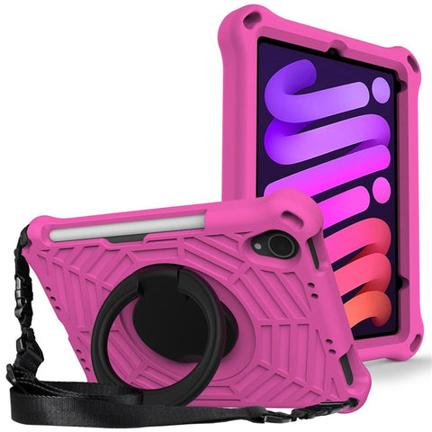 For iPad mini (2024) / mini (2021) Anti-Scratch EVA Case with Shoulder Strap Kickstand Protective Cover Shockproof Tablet Case