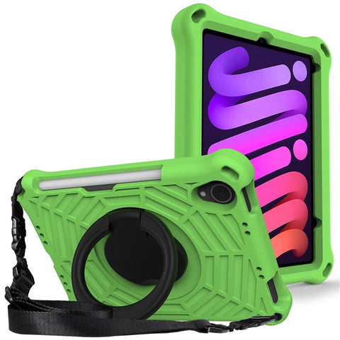 For iPad mini (2024) / mini (2021) Anti-Scratch EVA Case with Shoulder Strap Kickstand Protective Cover Shockproof Tablet Case