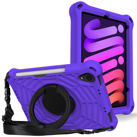 For iPad mini (2024) / mini (2021) Anti-Scratch EVA Case with Shoulder Strap Kickstand Protective Cover Shockproof Tablet Case