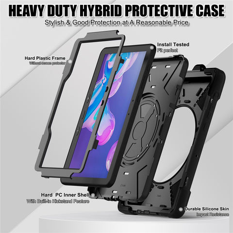 For Samsung Galaxy Tab Active5 Pro X350 / X356B / Active Pro T540 / T545 / T547 / Active4 Pro T630 / T636 Case Kickstand PC+Silicone Tablet Cover