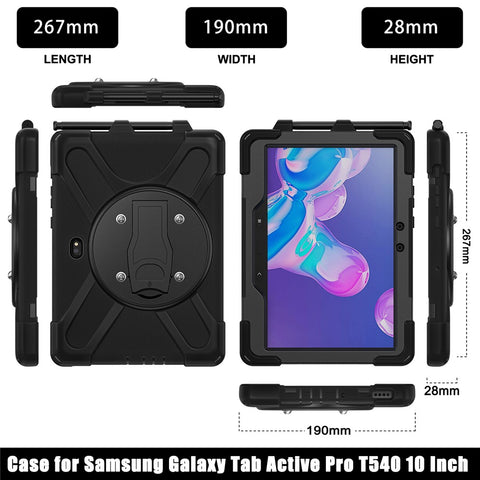 For Samsung Galaxy Tab Active5 Pro X350 / X356B / Active Pro T540 / T545 / T547 / Active4 Pro T630 / T636 Case Kickstand PC+Silicone Tablet Cover