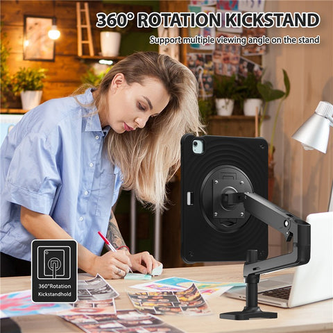 Kickstand Case for iPad Air 11 (2026) / (2025) / (2024) / Air (2022) / (2020) / Pro 11 (2022) / (2021) / (2020) / (2018) PC+Silicone+TPU Tablet Cover