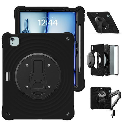 Kickstand Case for iPad Air 11 (2026) / (2025) / (2024) / Air (2022) / (2020) / Pro 11 (2022) / (2021) / (2020) / (2018) PC+Silicone+TPU Tablet Cover