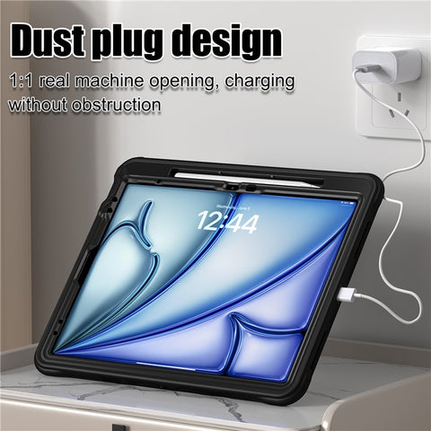 Kickstand Case for iPad Air 11 (2026) / (2025) / (2024) / Air (2022) / (2020) / Pro 11 (2022) / (2021) / (2020) / (2018) PC+Silicone+TPU Tablet Cover