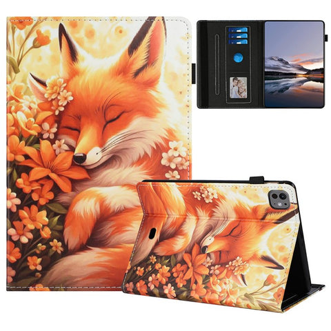 For iPad Pro 11 (2025) / 11 (2024) Case Pattern Leather Tablet Cover with Auto Sleep / Wake, Card Holder