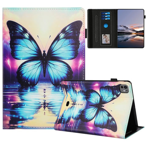 For iPad Pro 11 (2025) / 11 (2024) Case Pattern Leather Tablet Cover with Auto Sleep / Wake, Card Holder