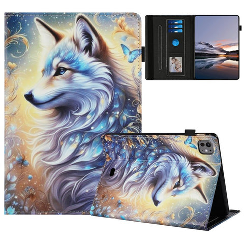 For iPad Pro 11 (2025) / 11 (2024) Case Pattern Leather Tablet Cover with Auto Sleep / Wake, Card Holder
