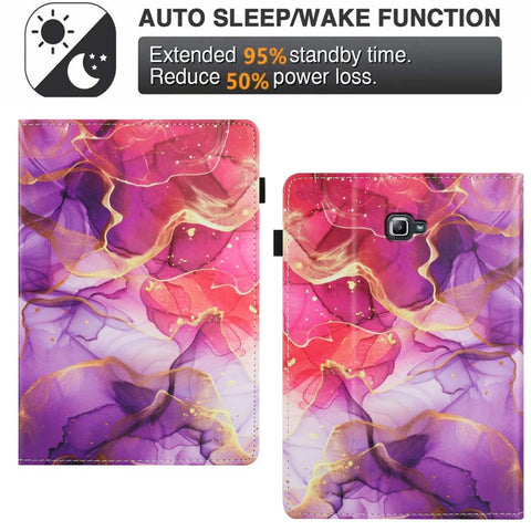 For Samsung Galaxy Tab A 10.1 (2016) T580 Case Pattern Leather Tablet Cover with Auto Sleep / Wake, Card Holder