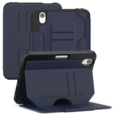 For iPad mini (2024)  /  (2021) Case with Card Slots PC + TPU + PU U-Shape Stand Tablet Cover