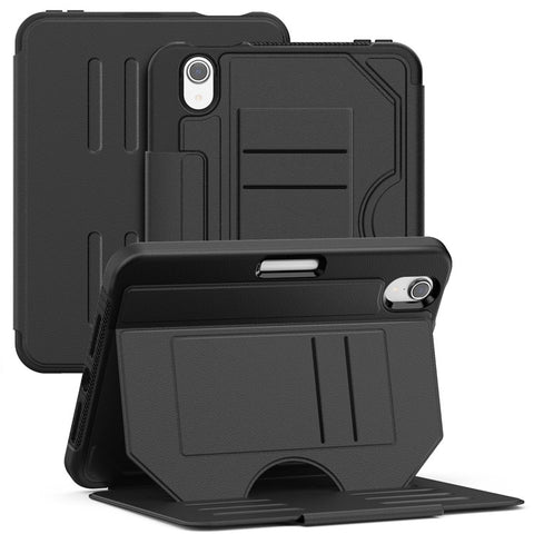 For iPad mini (2024)  /  (2021) Case with Card Slots PC + TPU + PU U-Shape Stand Tablet Cover