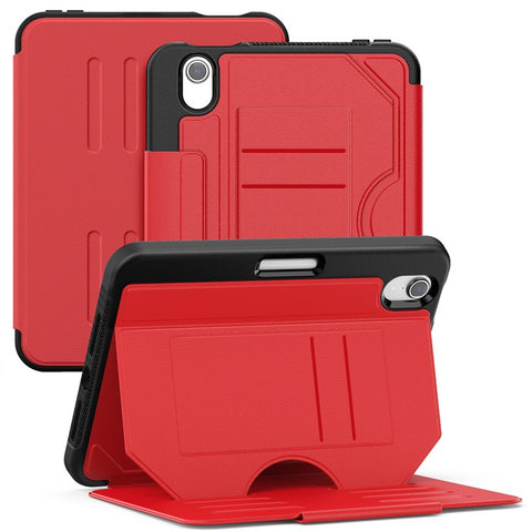 For iPad mini (2024)  /  (2021) Case with Card Slots PC + TPU + PU U-Shape Stand Tablet Cover