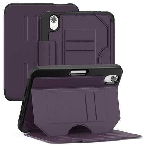 For iPad mini (2024)  /  (2021) Case with Card Slots PC + TPU + PU U-Shape Stand Tablet Cover