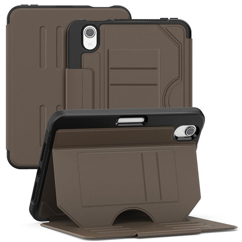 For iPad mini (2024)  /  (2021) Case with Card Slots PC + TPU + PU U-Shape Stand Tablet Cover