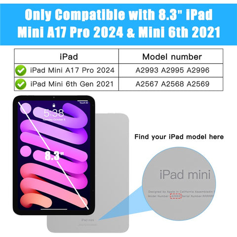 For iPad mini (2024) / (2021) Case Kickstand PC + Silicone + TPU Tablet Cover