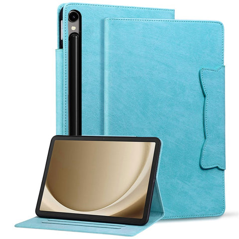 For Samsung Galaxy Tab S10 FE+ Case Cat Buckle Closure Leather Protective Stand Cover