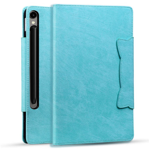 For Samsung Galaxy Tab S10 FE+ Case Cat Buckle Closure Leather Protective Stand Cover