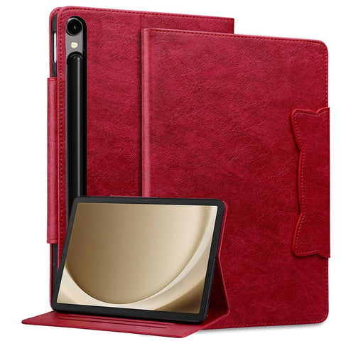 For Samsung Galaxy Tab S10 FE+ Case Cat Buckle Closure Leather Protective Stand Cover