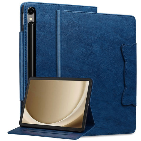 For Samsung Galaxy Tab S10 FE+ Case Cat Buckle Closure Leather Protective Stand Cover