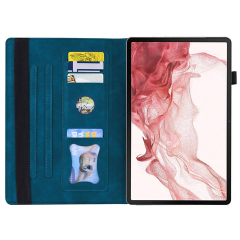 For Samsung Galaxy Tab S10 FE+ Case PU Leather Protective Folio Tablet Cover with Card Holder