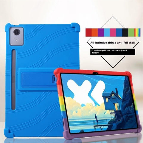 For Lenovo Xiaoxin Pad Pro 12.7 inch / Pad Pro 12.7 (2025) Silicone Case with Kickstand Rugged Protective Cover