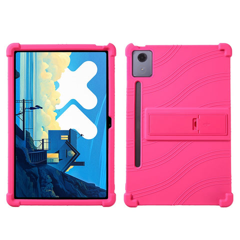 For Lenovo Xiaoxin Pad Pro 12.7 inch / Pad Pro 12.7 (2025) Silicone Case with Kickstand Rugged Protective Cover