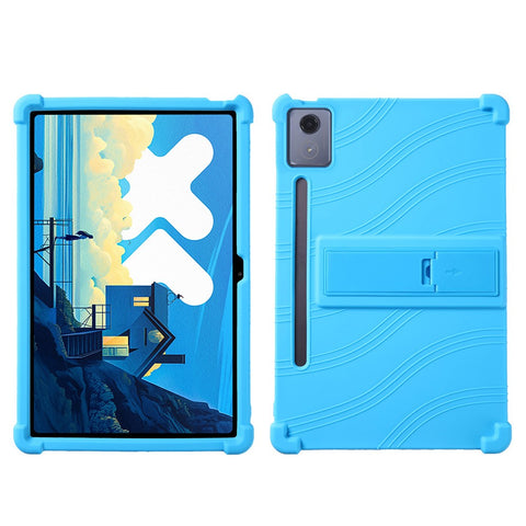 For Lenovo Xiaoxin Pad Pro 12.7 inch / Pad Pro 12.7 (2025) Silicone Case with Kickstand Rugged Protective Cover