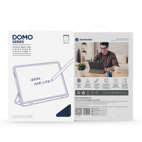 DUX DUCIS For Lenovo Yoga Tab Plus Case  Domo Series Tri-fold Stand PU Leather Protective Tablet Cover