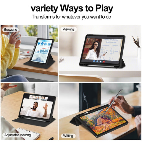 For Lenovo Tab TB311FU Case 360° Rotary Stand PU Leather+Acrylic Tablet Cover (Without Keyboard)