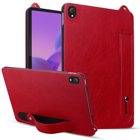 For Lenovo Tab K10C / Tab E10C Case Hand Strap Kickstand Leather Tablet Cover
