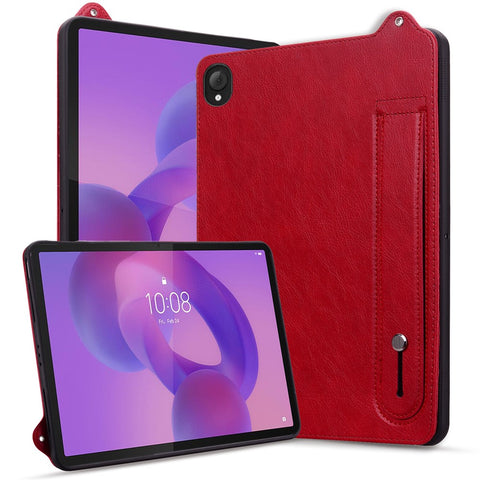 For Lenovo Tab K10C / Tab E10C Case Hand Strap Kickstand Leather Tablet Cover
