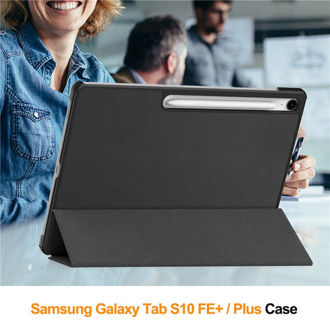 For Samsung Galaxy Tab S10 FE+ Case Anti-Drop Leather Stand Tablet Cover