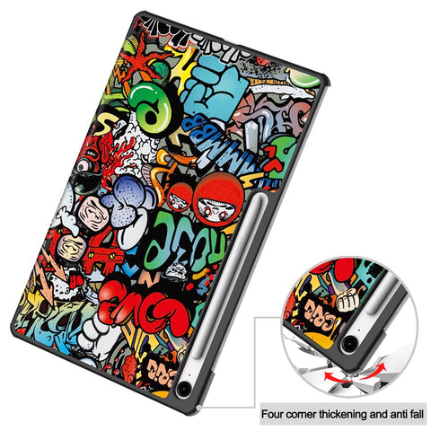 For Samsung Galaxy Tab S10 FE+ Case Pattern Print Leather Stand Tablet Cover