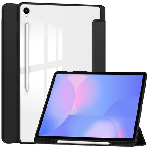 For Samsung Galaxy Tab S10 FE+ Case Clear Acrylic Leather Tablet Cover Support Auto Sleep  /  Wake
