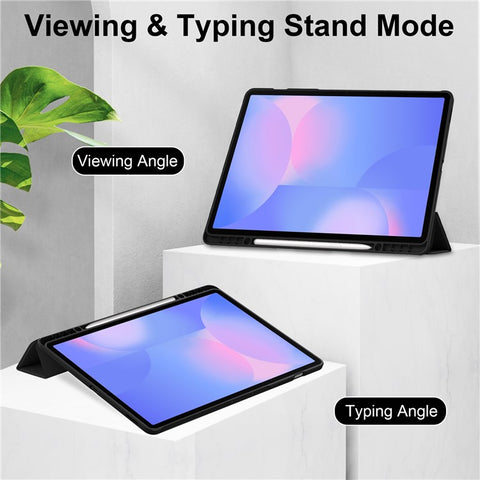 For Samsung Galaxy Tab S10 FE+ Case Clear Acrylic Leather Tablet Cover Support Auto Sleep  /  Wake
