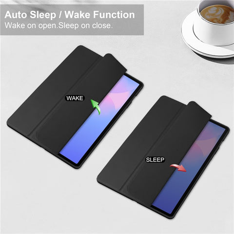 For Samsung Galaxy Tab S10 FE+ Case Clear Acrylic Leather Tablet Cover Support Auto Sleep  /  Wake