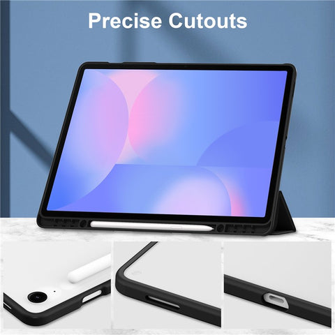 For Samsung Galaxy Tab S10 FE+ Case Clear Acrylic Leather Tablet Cover Support Auto Sleep  /  Wake