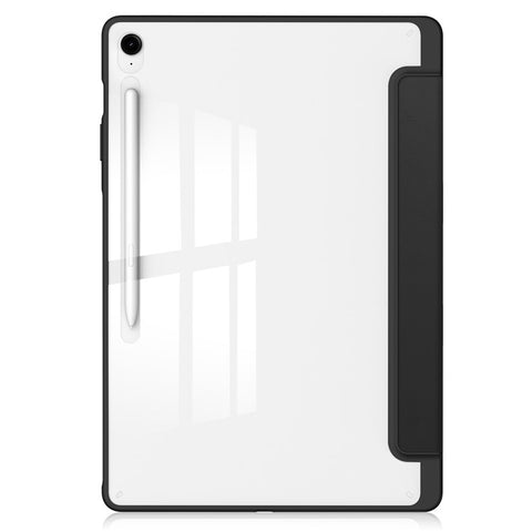 For Samsung Galaxy Tab S10 FE+ Case Clear Acrylic Leather Tablet Cover Support Auto Sleep  /  Wake