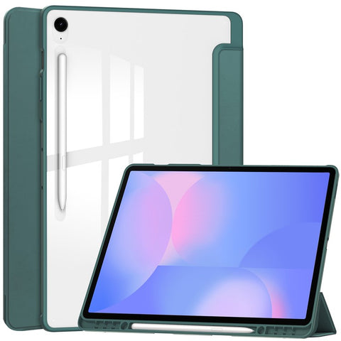 For Samsung Galaxy Tab S10 FE+ Case Clear Acrylic Leather Tablet Cover Support Auto Sleep  /  Wake