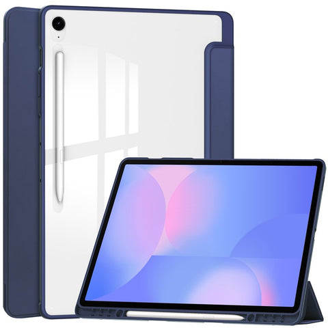 For Samsung Galaxy Tab S10 FE+ Case Clear Acrylic Leather Tablet Cover Support Auto Sleep  /  Wake